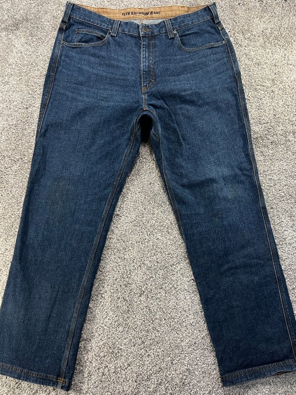 Mens Duluth Trading Company Flex Ballroom Denim Blue Jeans Relaxed Fit 38x32